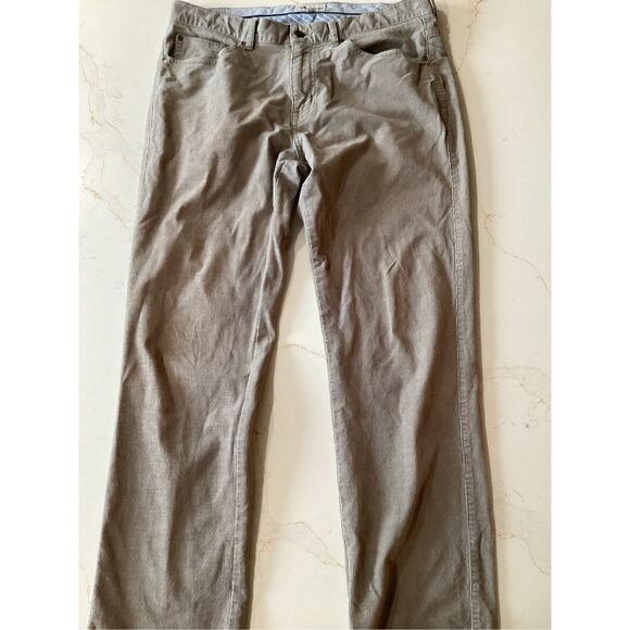 Peter Millar Gray Corduroy Gray Straight Leg Pants Sz 34 - Picture 1 of 7